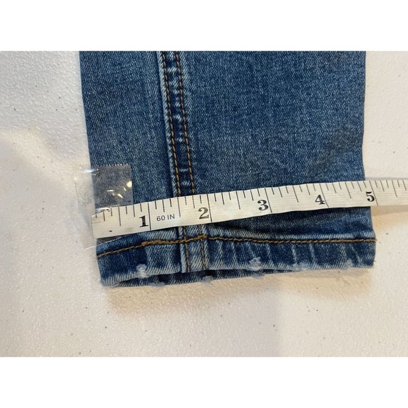 Forever 21 Womens Patch Jeans Skinny Leg Mid Rise Distressed Blue Size 27 - Picture 6 of 8